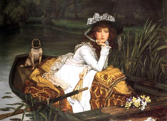 James Tissot Young Lady in a Boat. Sweden oil painting art